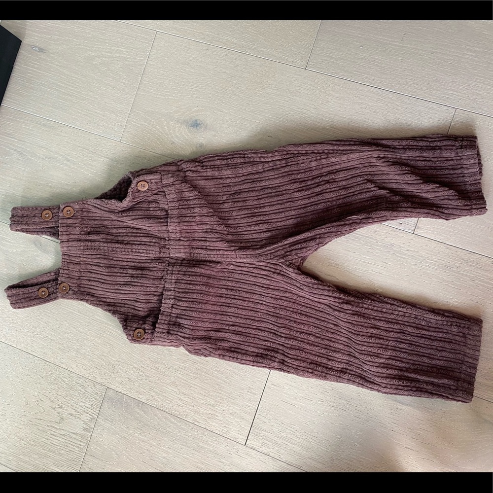 Zara boys brown corduroy overalls 12-18 month